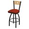 Holland Bar Stool Co 25" Swivel Counter Stool, Black Wrinkle, Nat Back, Graph Poppy Seat 83025BWNatMplB021 - alternate 1